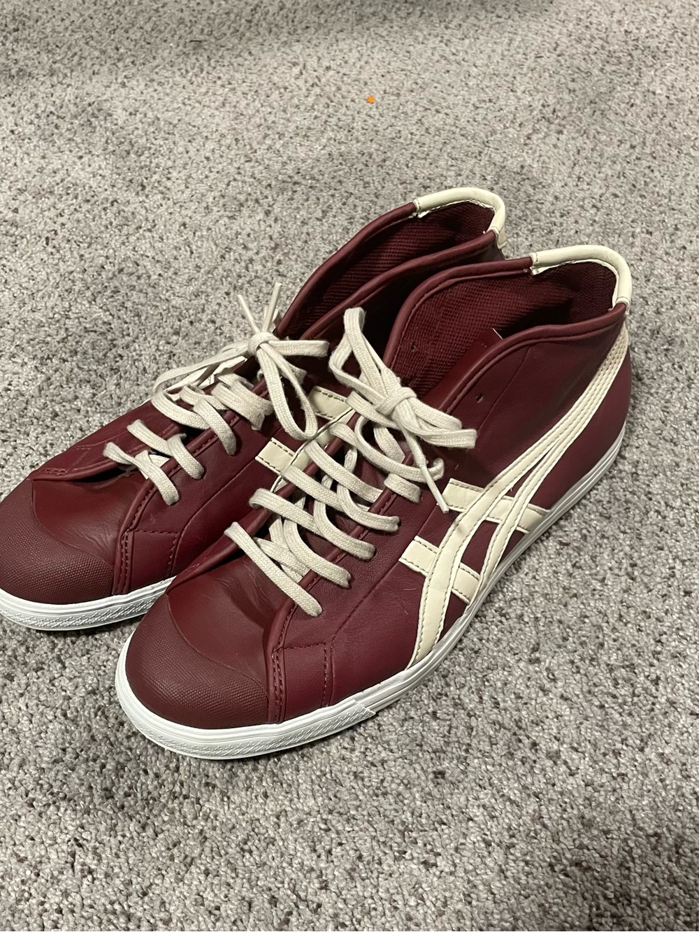 Onitsuka Tiger Coolidge Mid HL835 Burgundy Leather High Tops US 8